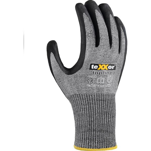 Texxor Guanto A Maglia Antitaglio Con Rivestimento In Nitrile Sabbiato Grigio/Nero-S-image