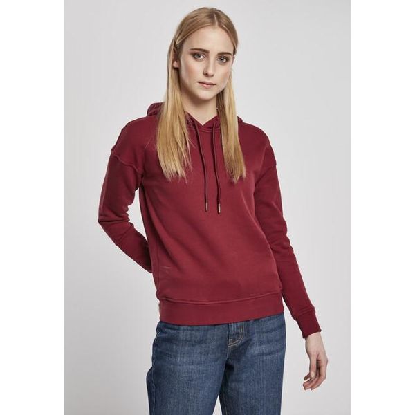 Urban Classics Donna Felpa Con Cappuccio Biologica Bordeaux - 3XL-image