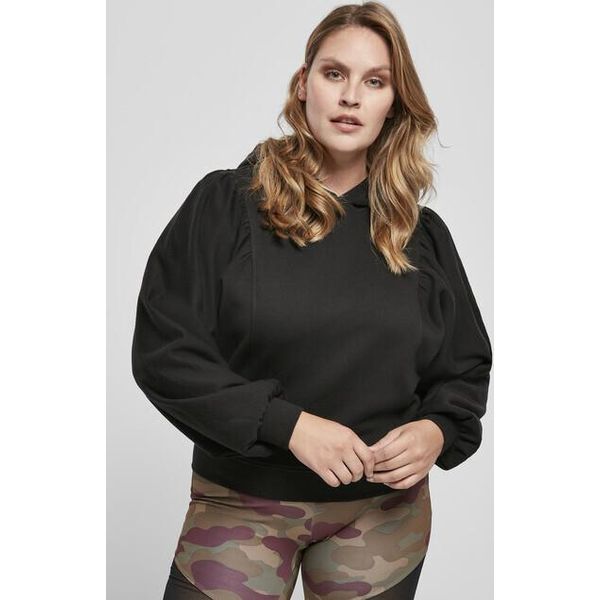 Urban Classics Donna Felpa Con Cappuccio Batwing In Tessuto Organico Nero - S-image