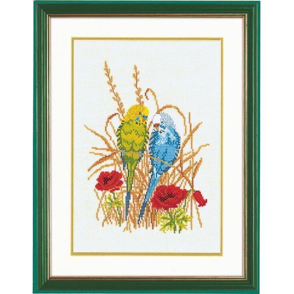 Eva Rosenstand Set Punto Croce "Budgie"", Schema Di Conteggio, 30X40Cm"-image