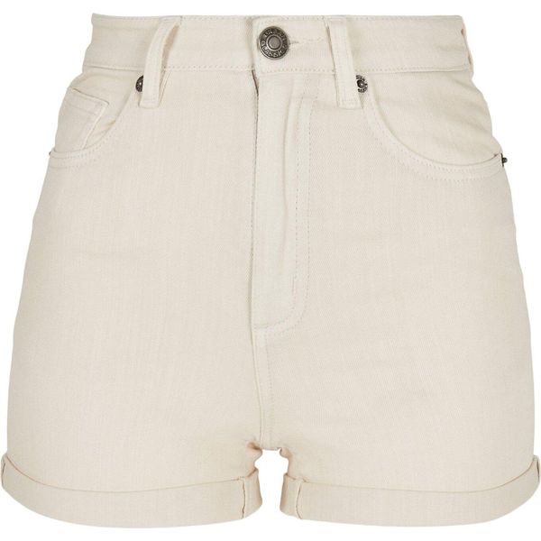 Urban Classics Donna - Pantaloncini 5 Tasche In Denim Sabbia - W27-image