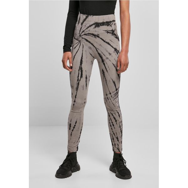 DáMské Leginy Urban Classics Donna Leggings In Cotone Tie Dye A Vita Alta Nero/Asfalto - 3XL-image