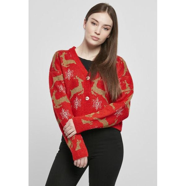 Urban Classics - Cardigan Corto Oversize Da Donna Rosso/Oro - 4XL-image