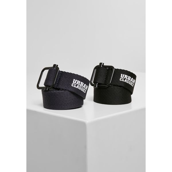 Urban Classics TB4294 | Cintura In Tela Industriale 2-Pack Da S/M A L/Xl - Colore: Nero/Navy - Taglia: S/M-image