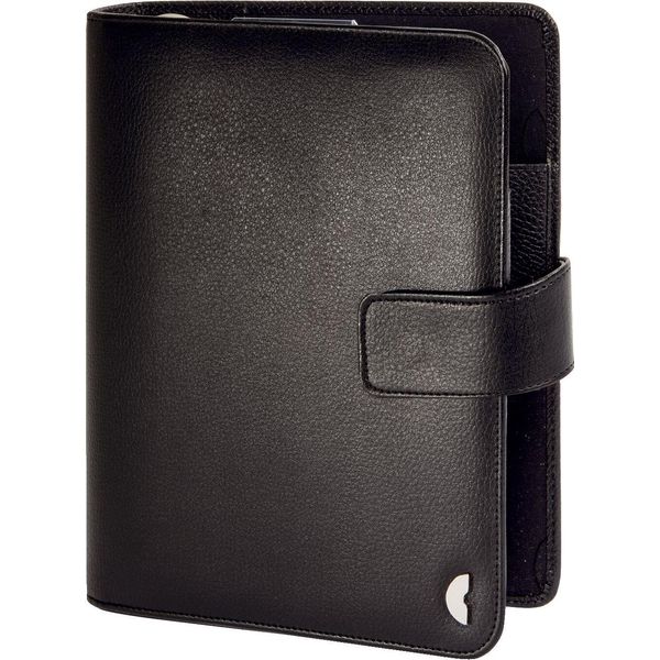 Chronoplan 50107 Raccoglitore Ad Anelli "Beginner"" - A5, 19 X 24 Cm, Pelle Finta, Nero"-image