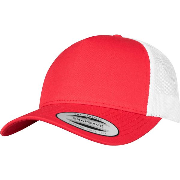 Flexfit 6506T | Cappello A 5 Pannelli Retro Trucker 2-Tone, Materiale Twill - Colore: Rosso/Bianco - Taglia: Unica-image