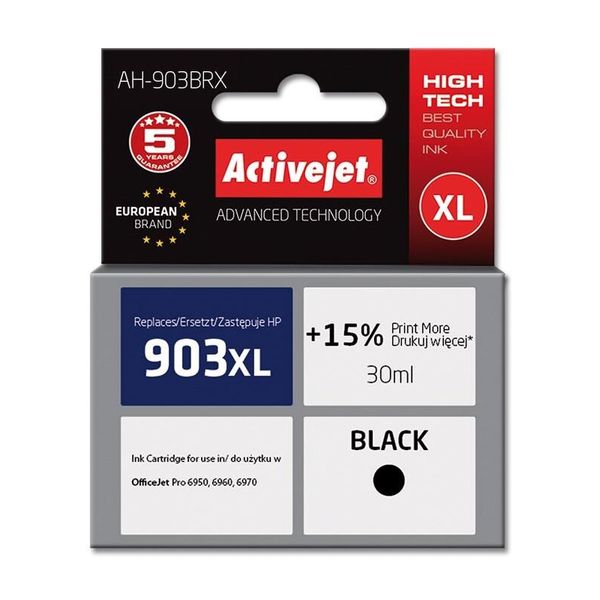 Activejet AH-903BRX Ink (Replacement For Hp 903XL T6M15AE; Premium; 30 Ml; Black)-image