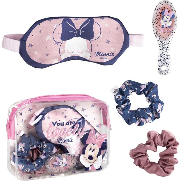 Set Di Bellezza Per Bambini Accessori Per Capelli Minnie Mouse Scrunchies Spazzola Per Capelli Maschera Per Dormire-image