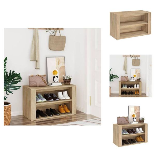 Vidaxl Portascarpe In Rovere Sonoma 75X35X45 Cm In Legno - Portascarpe E Armadietti-image