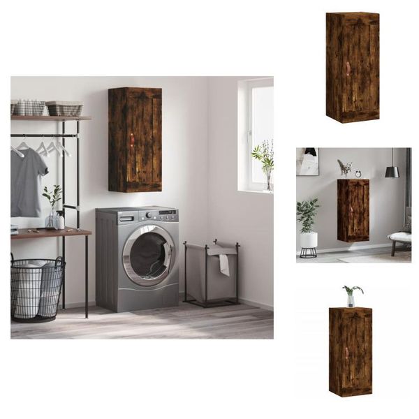 Vidaxl Armadio A Muro Rovere Fumé 34,5X34X90 Cm Materiale Legno - Credenze-image
