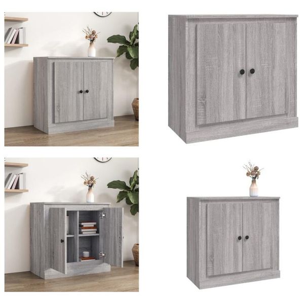 Vidaxl Credenza Grigio Sonoma 70X35,5X67,5 Cm Materiale A Base Di Legno - Credenza - Credenze - Armadio - Armadio Portaoggetti-image