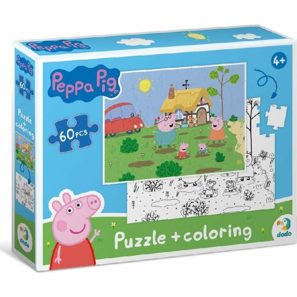 Dodo Peppa Pig Puzzle Bifacciale: Nell'hü Tte 60 Pezzi-image
