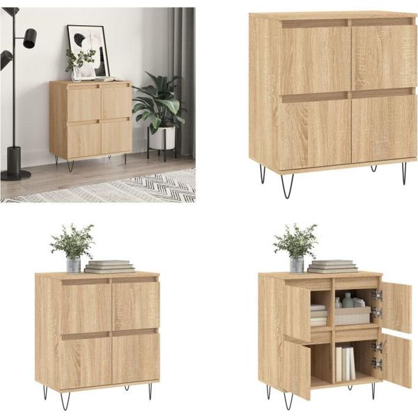 Vidaxl Credenza In Rovere Sonoma 60X35X70 Cm In Legno - Credenza - Credenze - Cassettiera - Credenza-image