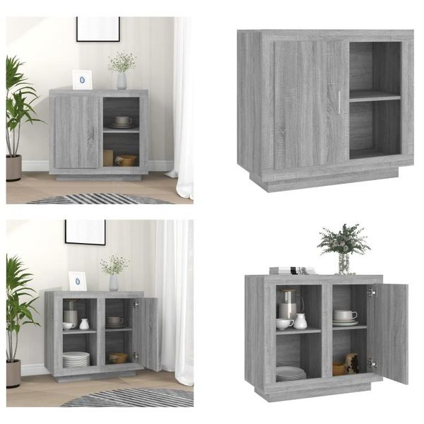Vidaxl Credenza Grau Sonoma 80X40X75 Cm - Credenza - Credenze - Schrank - Lagerschrank-image