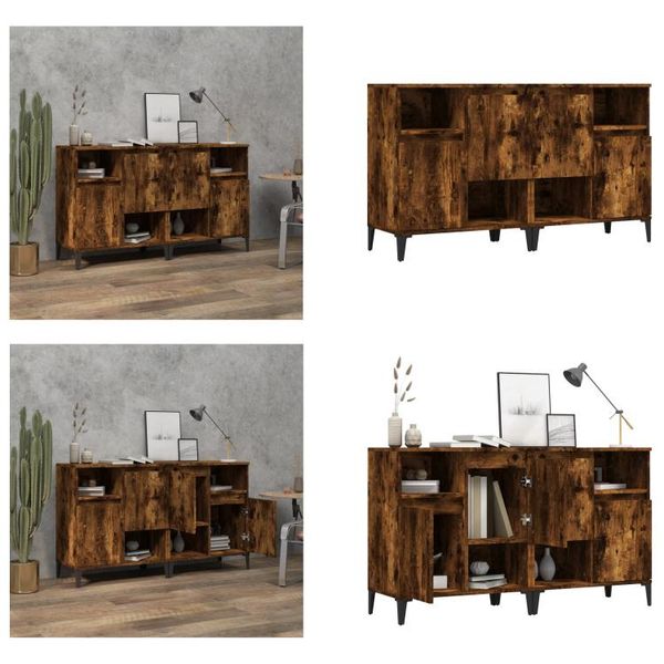 Vidaxl Credenze 2 Pz. Rovere Affumicato 60X35X70 Cm - Credenza - Credenza - Armadio - Armadio Portaoggetti-image