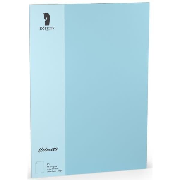 RöSsler Papier 220726517 Coloretti Carta Da Lettere - A4, 165G, 10 Fogli, Blu Cielo-image