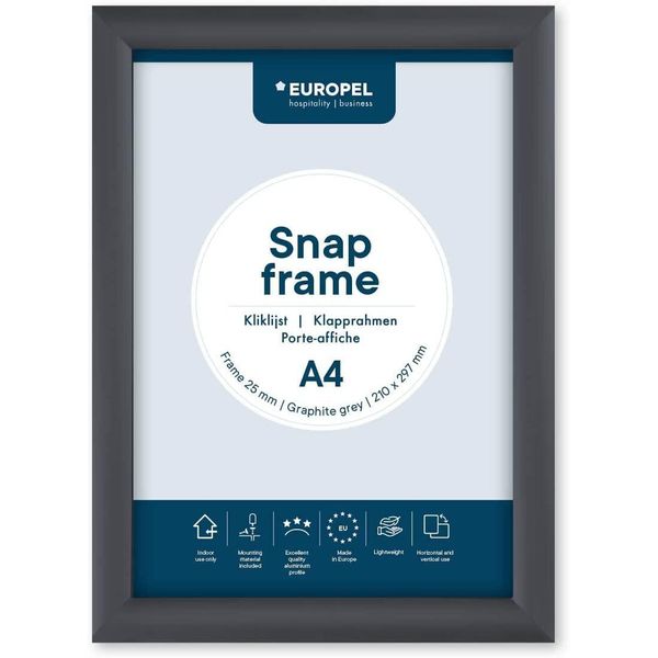 Europel 355089 Europel Premium Cornice Per Poster, Din A4, 25 Mm, Grigio Grafite-image