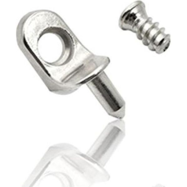 36X Reggimensola Angolari | Reggimensola A L 5 Mm Con Vite E Perno Per Scaffali | Perni Per Scaffali In Metallo Nichelato | Reggimensola | Supporto Angolare In Acciaio - Set Di Reggimensola Per Mobili Da Avvitare-image