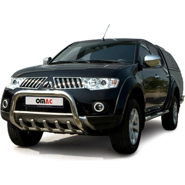 Barra Di Protezione Del Paraurti Anteriore Per Mitsubishi L200 2006-2009 Con Abe Acciaio Argento-image