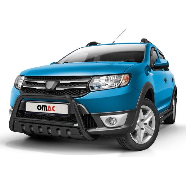 Barra Di Protezione Paraurti Anteriore Per Dacia Sandero Stepway 2012-16 Abe Acciaio Nero-image