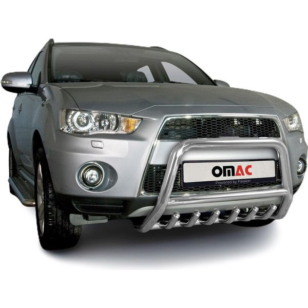 Barra Di Protezione Paraurti Anteriore Per Mitsubishi Outlander 2010-2012 In Acciaio Abe Silver-image