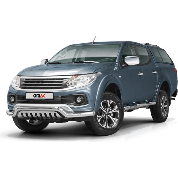 Barra Di Protezione Del Paraurti Anteriore Per Fiat Fullback 2016-2021 Con Abe Acciaio Argento-image