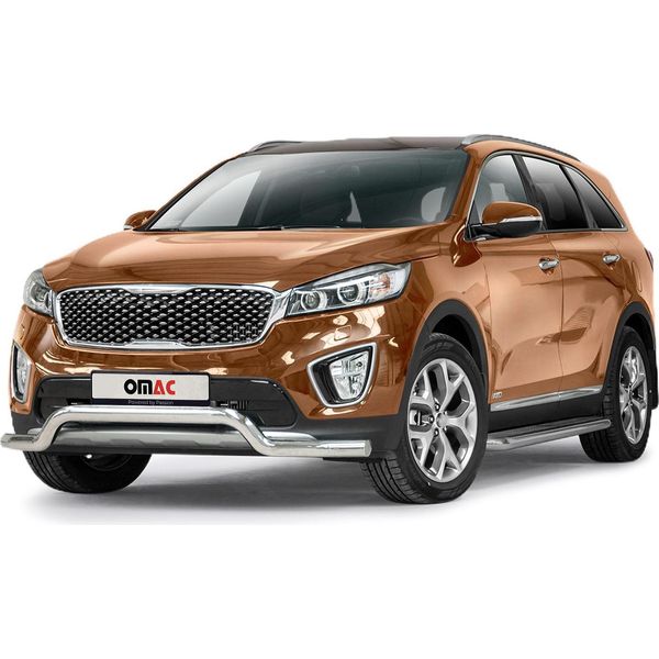 Protezione Paraurti Anteriore Per Kia Sorento 2015-2018 In Acciaio Abe Silver-image