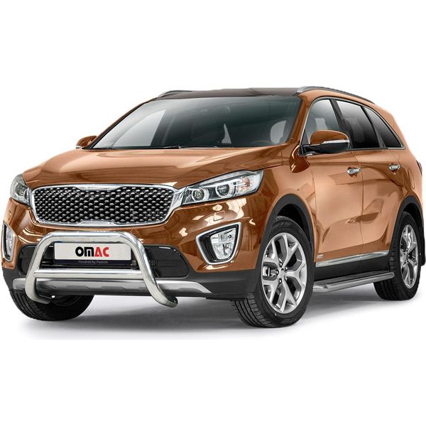 Protezione Paraurti Anteriore Per Kia Sorento 2015-2018 Acciaio Abe Argento-image