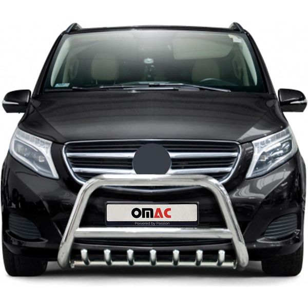 Barra Di Protezione Del Paraurti Anteriore Per Mercedes Classe 2014-2025 Con Abe Acciaio Argento-image