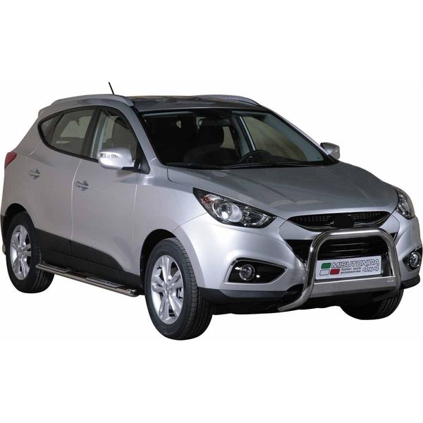Barra Di Protezione Paraurti Anteriore Per Hyundai Ix35 2009-2015 ø63Mm Acciaio Protezione Argento-image