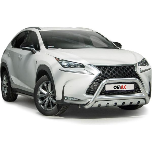 Barra Di Protezione Del Paraurti Anteriore Per Lexus Nx 2014-2025 Con Abe In Acciaio Inox Argento-image