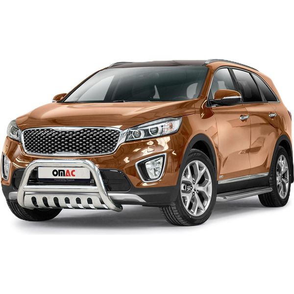 Barra Di Protezione Del Paraurti Anteriore Per Kia Sorento 2015-2018 Con Abe In Acciaio Inox Argento-image