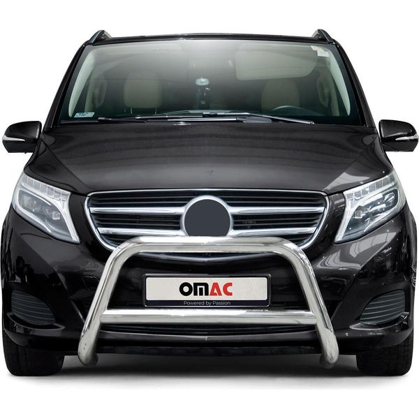 Barra Di Protezione Del Paraurti Anteriore Per Mercedes Classe 2014-2025 Abe Acciaio Argento-image