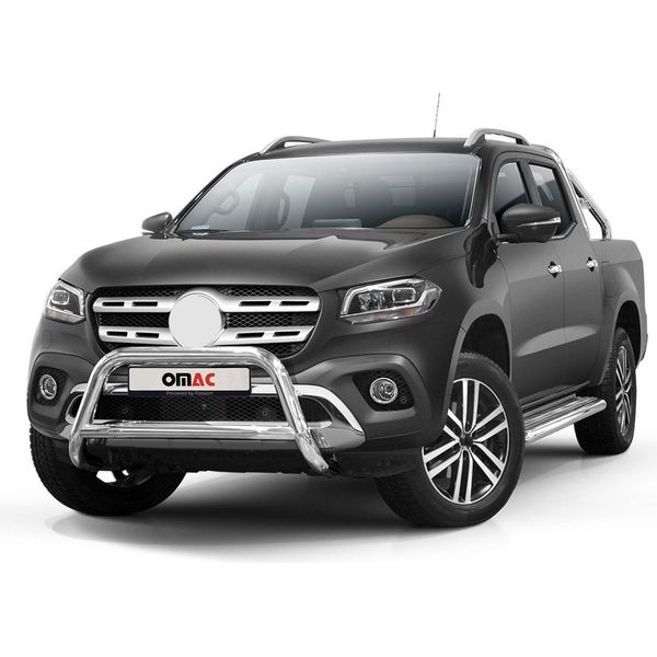 Barra Di Protezione Del Paraurti Anteriore Per Mercedes Classe X 2017-2020 Abe Acciaio Argento-image