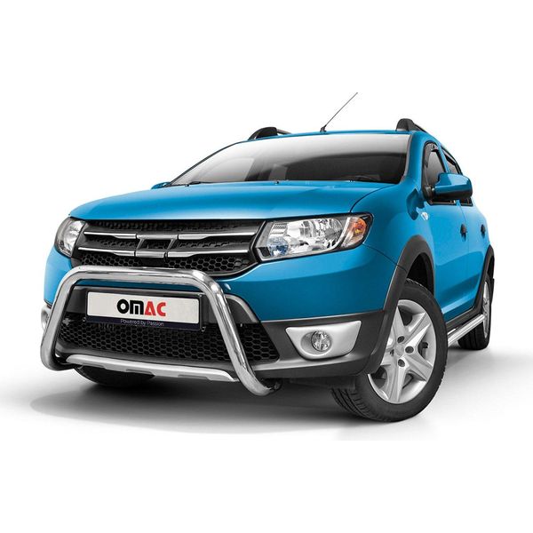 Barra Di Protezione Paraurti Anteriore Per Dacia Sandero Stepway 2012-2016 Acciaio Argento Abe-image