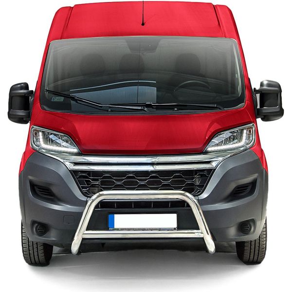 Protezione Paraurti Anteriore Per Citroen Jumper 2006-2016 Acciaio Argento Con Abe-image