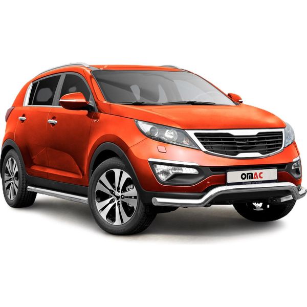 Protezione Paraurti Anteriore Per Kia Sportage 2010-2015 In Acciaio Abe Silver-image
