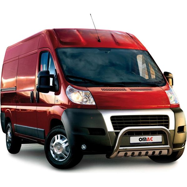 Barra Di Protezione Del Paraurti Anteriore Per Fiat Ducato 2006-2016 Con Abe In Acciaio Inox Argento-image