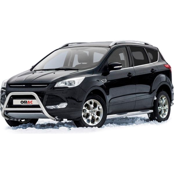 Barra Di Protezione Paraurti Anteriore Per Ford Kuga 2012-2017 Acciaio Argento Con Abe-image