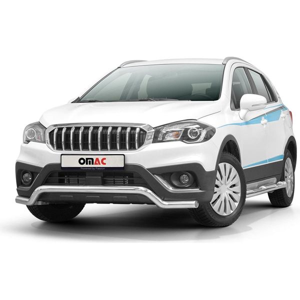 Barra Di Protezione Paraurti Anteriore Per Suzuki SX4 S-Cross 2016-2022 Abe Acciaio Argento-image