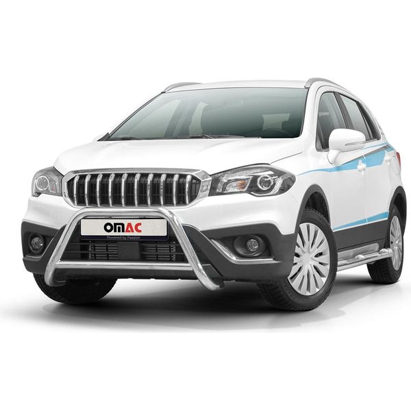 Barra Di Protezione Paraurti Anteriore Per Suzuki SX4 S-Cross 2016-2022 Acciaio Abe Argento-image