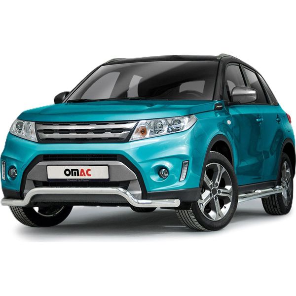 Barra Di Protezione Paraurti Anteriore Per Suzuki Vitara 2015-2018 Low Con Acciaio Abe Argento-image
