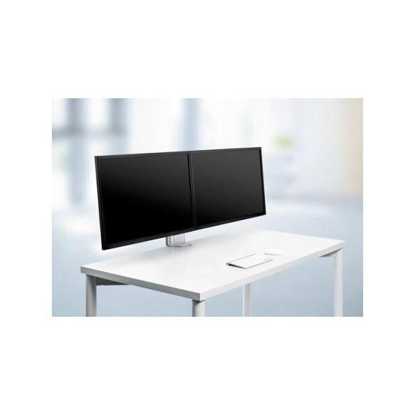 Braccio Di Supporto Per Monitor Novus Clu Duo Con Supporto Da Tavolo Bianco-image