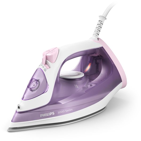 Philips | DST3010/30 Serie 3000 | Ferro Da Stiro A Vapore | 2000 W | Capacità Del Serbatoio Dell'acqua 300 Ml | Produzione Di Vapore Continuo 30 G/Min | Produzione Di Vapore G/Min | Viola/Bianco-image