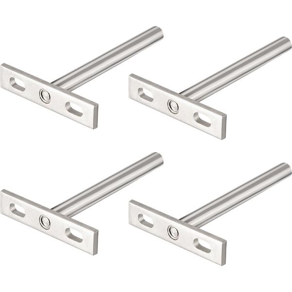 5 Paia Di Mensole Galleggianti Per Mensola A Muro, Mensola Galleggiante Invisibile | Mensola In Legno Da 4 Pollici - Supporto Per Mensola Invisibile Per Mensola Sospesa Libreria | Supporto Per Mensola Da 96 Mm Nascosto - Staffa Per Mensola A T-image
