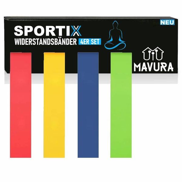 Sportix Bande Di Resistenza Bande Per Il Fitness Bande Per L'esercizio Bande Di Resistenza Per Lo Yoga Set Da 4-image