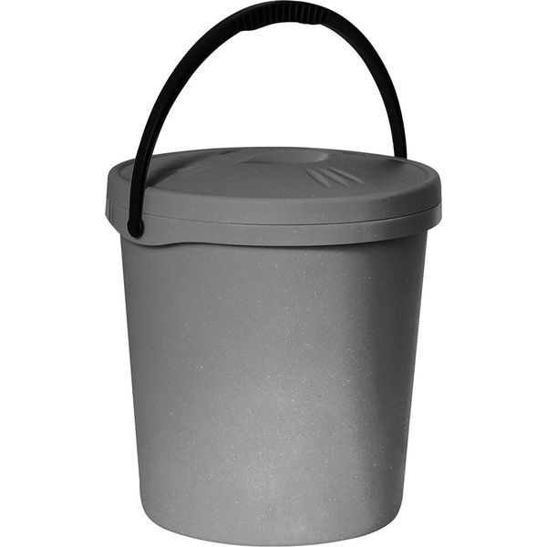 Secchio Plast Team Con Coperchio E Manico, 16 Litri, Argento, 2062-image