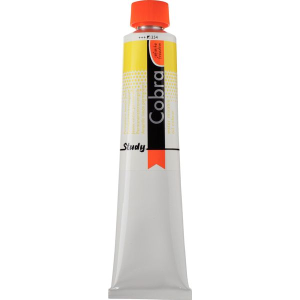 Cobra Study Tubetto Di Vernice Ad Olio Miscibile Con Acqua 200 Ml Giallo Limone Permanente 254-image
