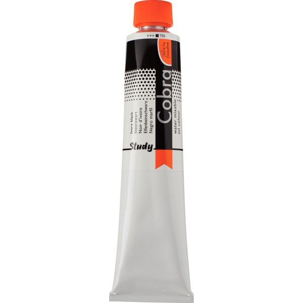 Cobra Study Tubetto Di Vernice Ad Olio Miscibile Con Acqua 200 Ml Nero Avorio 701-image