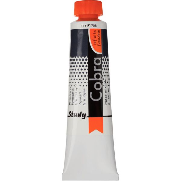 Cobra Study Vernice Ad Olio Miscelabile All'acqua Tubo 40 Ml Grigio Payne 708-image